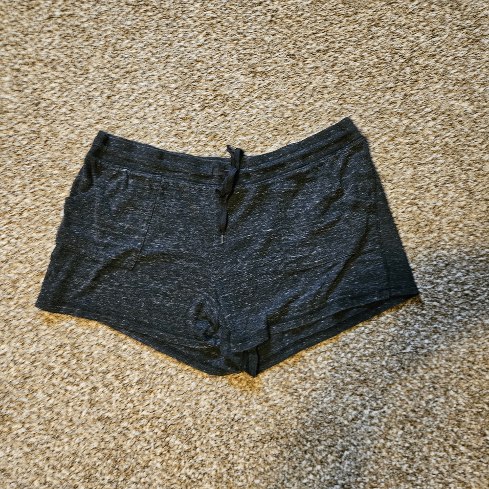 Anvil Black Athletic Shorts with Drawstring Waistband